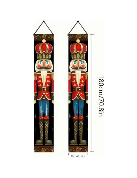 Banderas de Porche Navidad BlissYard Cascanueces 200 x 30 cm