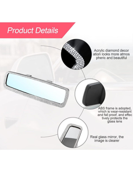 Espejo Retrovisor Brillante BLAU GRUN 27.5x8 cm Ajustable