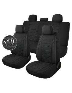 Cubiertas de Asiento de Coche CAROMOP Juego Completo Negro