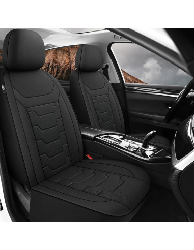 Cubiertas de Asiento de Coche CAROMOP Juego Completo Negro