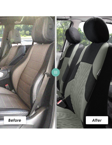 Fundas de Asiento de Coche FH Group Juego Completo Gris