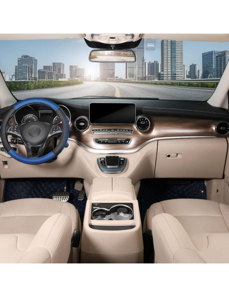 Cubierta de Volante SEG Direct Universal 36-38 cm Cuero Negro Azul