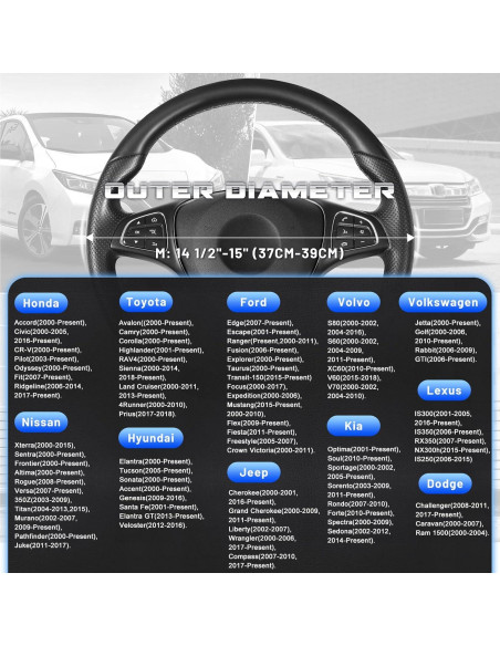 Cubierta de Volante SEG Direct Universal 36-38 cm Cuero Negro Azul