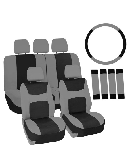 Juego de Fundas de Asiento Universal FH Group Gris y Negro