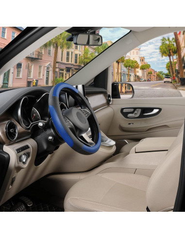 Cubierta de Volante SEG Direct Universal 36-38 cm Cuero Negro Azul