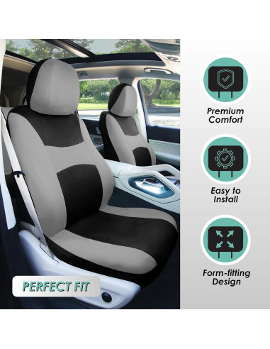 Juego de Fundas de Asiento Universal FH Group Gris y Negro