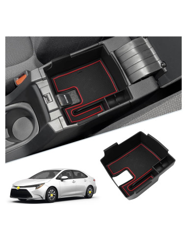 Organizador de Consola Central SKTU para Toyota Corolla 2020-2025 Rojo