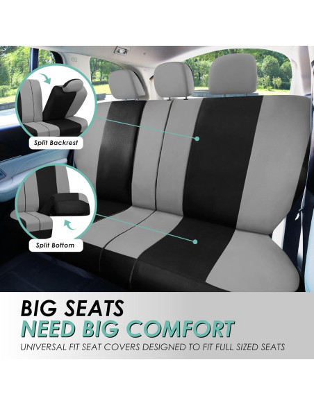 Juego de Fundas de Asiento Universal FH Group Gris y Negro