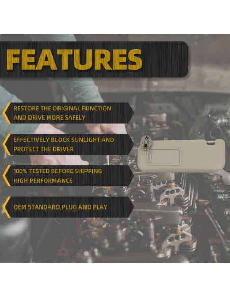 Visera Lado Conductor Izquierdo Dasbecan Toyota Corolla 2009-2013 Cuero