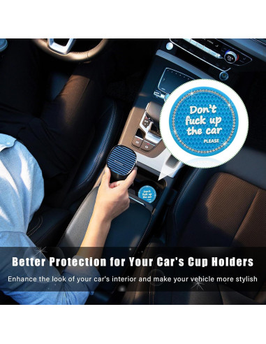 Ziciner Coaster Antideslizante para Auto Bling 2 Piezas