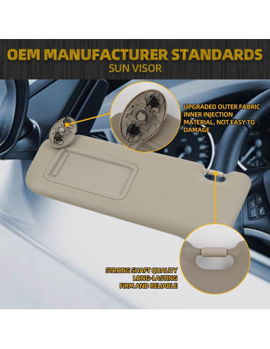 Visera Lado Conductor Izquierdo Dasbecan Toyota Corolla 2009-2013 Cuero