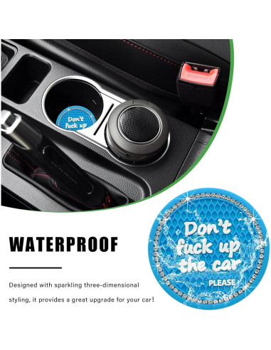 Ziciner Coaster Antideslizante para Auto Bling 2 Piezas