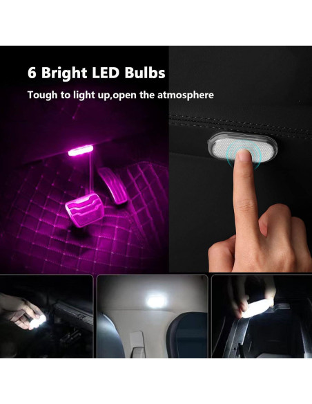 Luces LED Inalámbricas ATREPIN para Interior de Coche 7 Colores