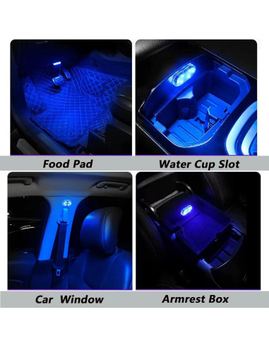 Luces LED Inalámbricas ATREPIN para Interior de Coche 7 Colores