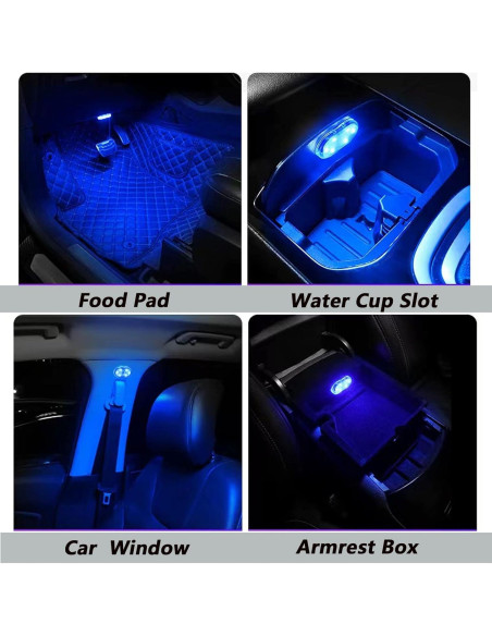Luces LED Inalámbricas ATREPIN para Interior de Coche 7 Colores