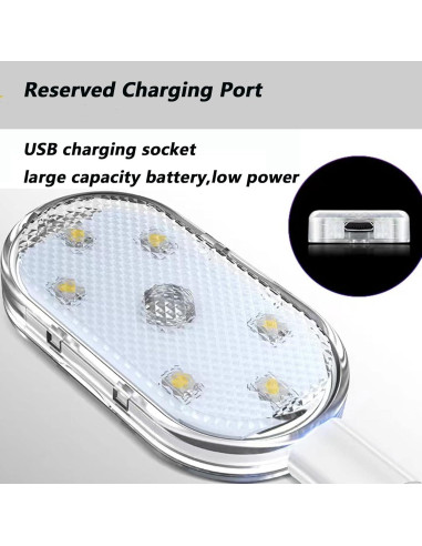 Luces LED Inalámbricas ATREPIN para Interior de Coche 7 Colores