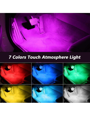 Luces LED Inalámbricas ATREPIN para Interior de Coche 7 Colores