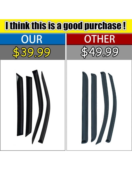 Deflectores de lluvia LETINGFAR para Toyota Corolla 2019-2023