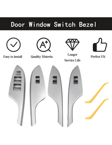Cubierta Panel Interruptor Ventana Toyota Corolla 2009-2013 Plateado