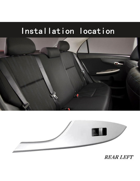 Cubierta Panel Interruptor Ventana Toyota Corolla 2009-2013 Plateado