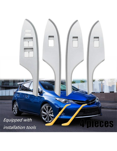 Cubierta Panel Interruptor Ventana Toyota Corolla 2009-2013 Plateado