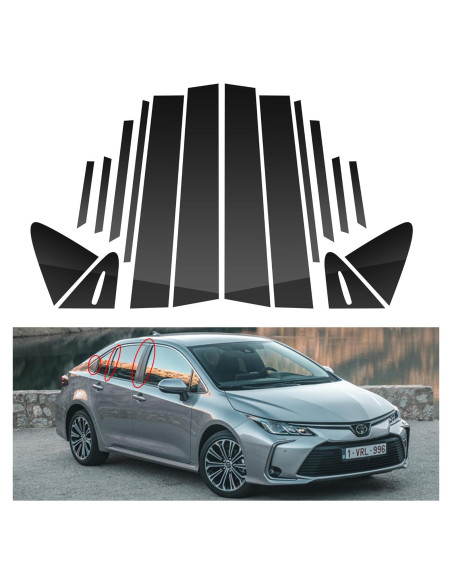BASIKER 16 Pcs Adornos Ventana Toyota Corolla 2019-2023