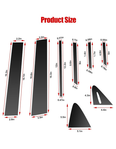 BASIKER 16 Pcs Adornos Ventana Toyota Corolla 2019-2023