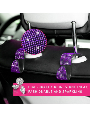 Ganchos de Cabecera de Asiento de Coche Augeny 4 PCS Púrpura
