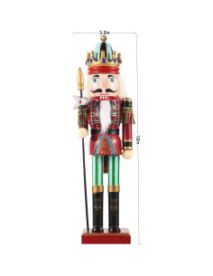 Adorno Cascanueces de Madera 30 cm Pikeman - Decoración Navideña 2