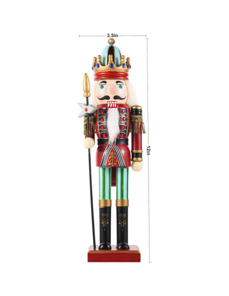 Adorno Cascanueces de Madera 30 cm Pikeman - Decoración Navideña