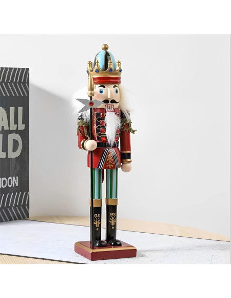 Adorno Cascanueces de Madera 30 cm Pikeman - Decoración Navideña