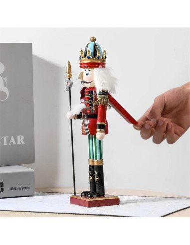 Adorno Cascanueces de Madera 30 cm Pikeman - Decoración Navideña