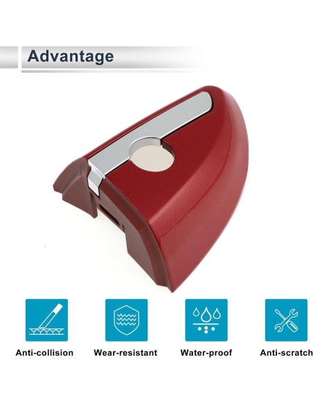 Cubierta cilindro bloqueo manija puerta Toyota Corolla 2014-2018 RATCHROLL Rojo