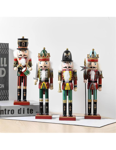 Adorno Cascanueces de Madera 30 cm Pikeman - Decoración Navideña