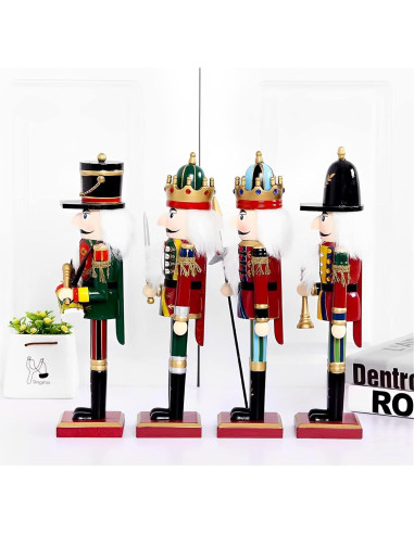 Adorno Cascanueces de Madera 30 cm Pikeman - Decoración Navideña