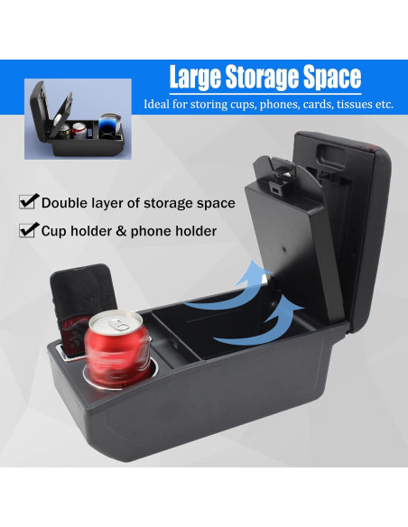 Caja Apoyabrazos Auto YJYWZH Toyota Yaris 2006-2011 Doble Capa