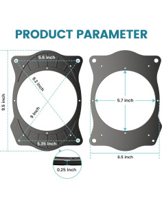 Adaptador de Altavoz NuIth 6x9 a 6.5 para Toyota 2