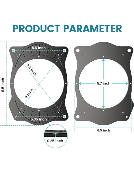 Adaptador de Altavoz NuIth 6x9 a 6.5 para Toyota