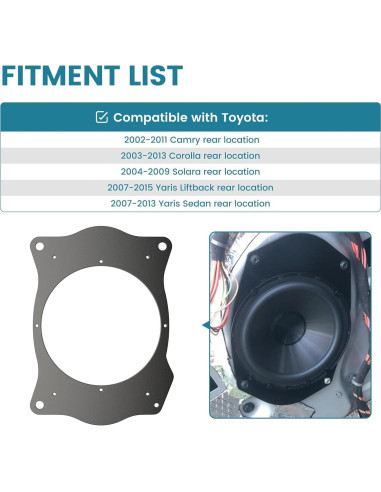 Adaptador de Altavoz NuIth 6x9 a 6.5 para Toyota