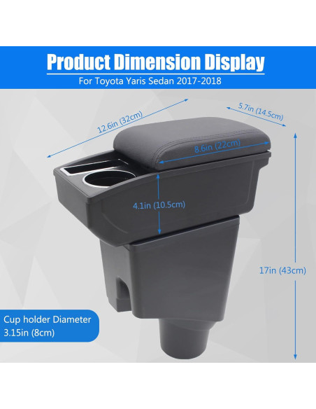 Caja Apoyabrazos Toyota Yaris 2017-2018 YJYWZH Doble Capa