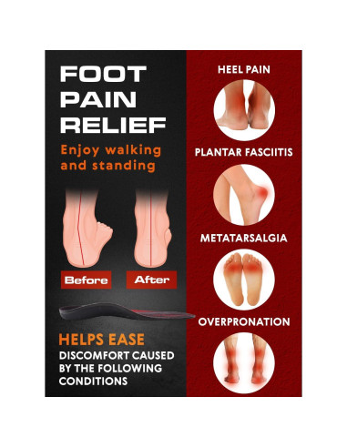 2 Pares de Plantillas Ortóticas CRUVHEAL para Fascitis Plantar - Soporte Carga Pesada XXL