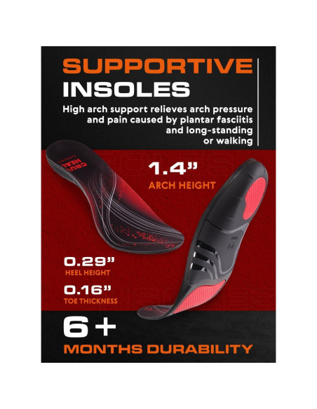 2 Pares de Plantillas Ortóticas CRUVHEAL para Fascitis Plantar - Soporte Carga Pesada XXL
