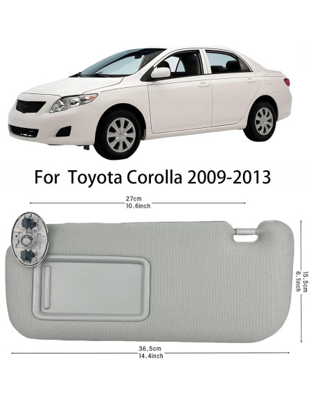 Viseras solares para Toyota Corolla 2009-2013 GlymXia Gris