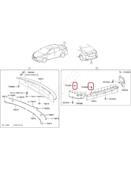 Rexka 31pcs Clips de Moldura para Toyota Lexus - Herramienta