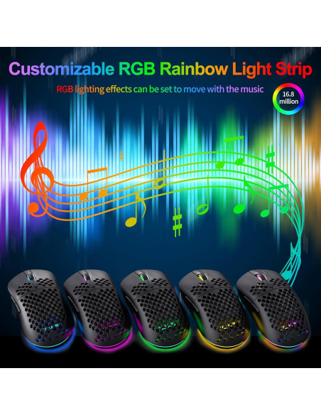 Ratón Gaming TMKB M1SE Ultraligero 75g RGB 12800DPI