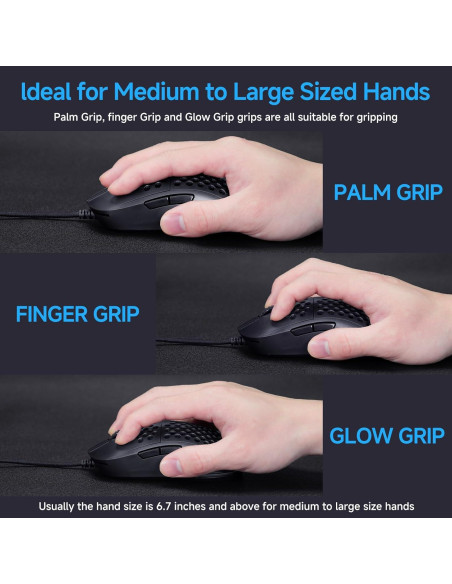 Ratón Gaming TMKB M1SE Ultraligero 75g RGB 12800DPI