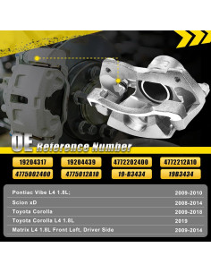 Caliper de Freno Fexhull Frente Izquierdo Compatible Toyota 2