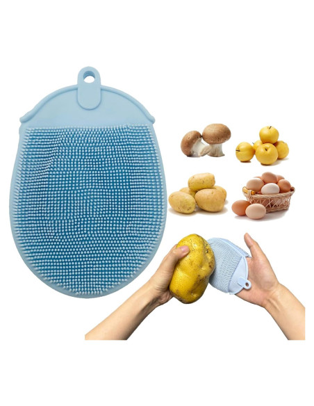 Cepillo Limpiador de Verduras Zorgons - Silicona Azul 45g