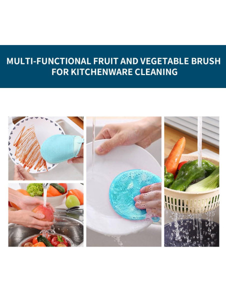 Cepillo Limpiador de Verduras Zorgons - Silicona Azul 45g