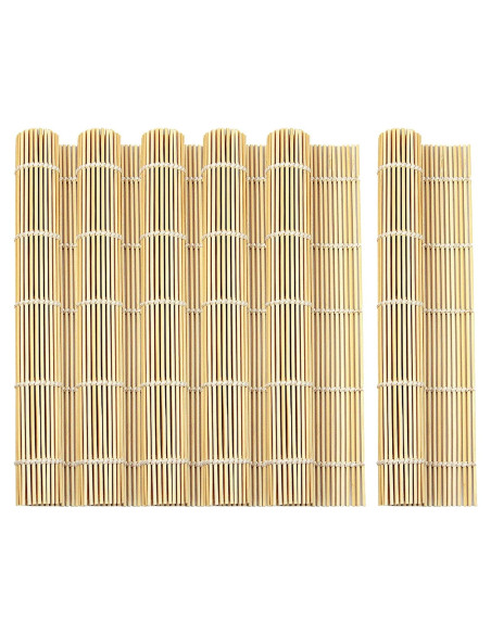 6 Esteras de Bambú Natural para Sushi LEEPHONE 24.1 cm